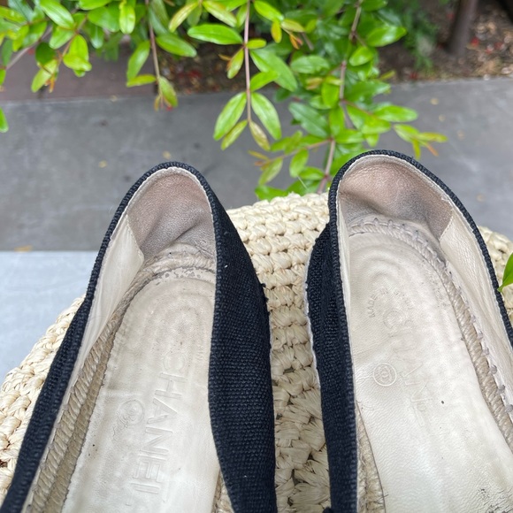 CHANEL black Linen canvas CC Espadrilles size euro 41 - Picture 6 of 11